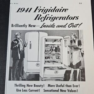 1941 Frigidaire Refrigerator Vintage Print Ad General Motors Dayton OH Appliance